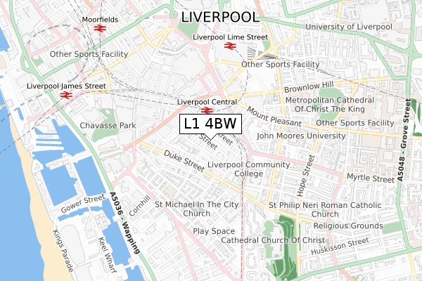 L1 4BW map - small scale - OS Open Zoomstack (Ordnance Survey) L1 4BW map - small scale - OS Open Zoomstack (Ordnance Survey)