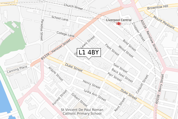 L1 4BY map - large scale - OS Open Zoomstack (Ordnance Survey)