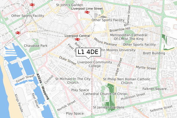 L1 4DE map - small scale - OS Open Zoomstack (Ordnance Survey)