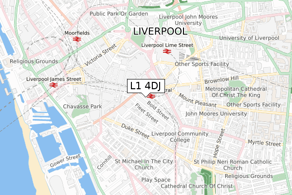 L1 4DJ map - small scale - OS Open Zoomstack (Ordnance Survey) L1 4DJ map - small scale - OS Open Zoomstack (Ordnance Survey)