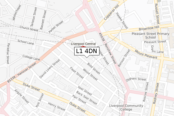 L1 4DN map - large scale - OS Open Zoomstack (Ordnance Survey)