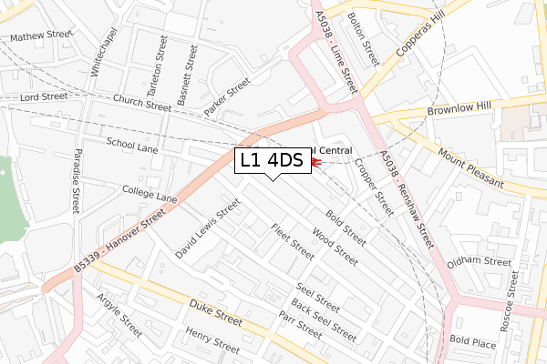 L1 4DS map - large scale - OS Open Zoomstack (Ordnance Survey)