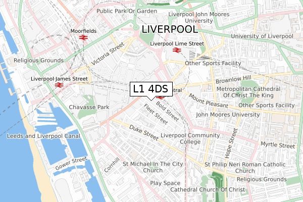 L1 4DS map - small scale - OS Open Zoomstack (Ordnance Survey)