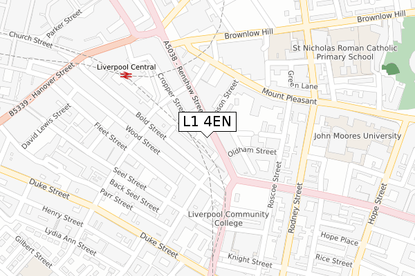 L1 4EN map - large scale - OS Open Zoomstack (Ordnance Survey)