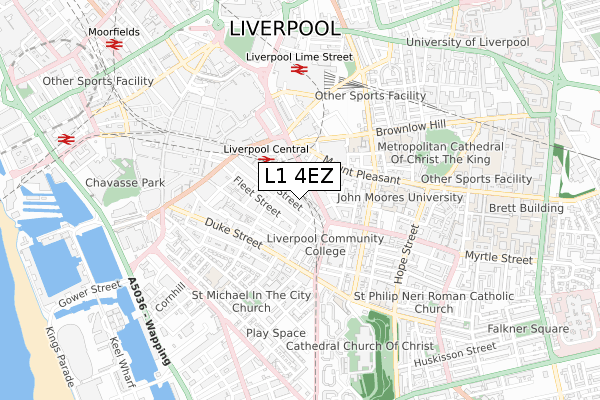L1 4EZ map - small scale - OS Open Zoomstack (Ordnance Survey)