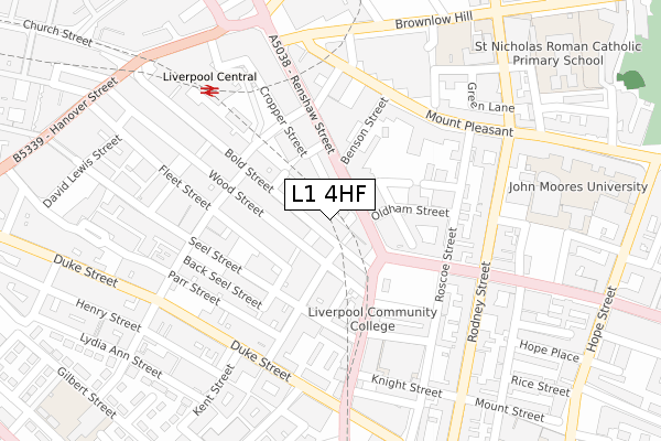 L1 4HF map - large scale - OS Open Zoomstack (Ordnance Survey)