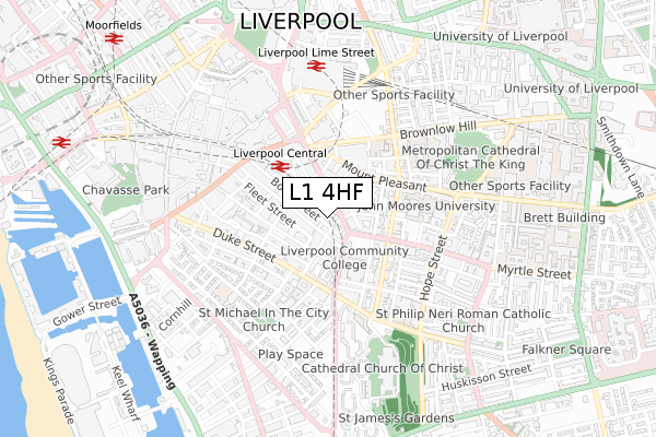 L1 4HF map - small scale - OS Open Zoomstack (Ordnance Survey)