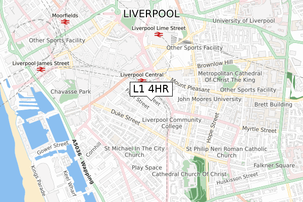 L1 4HR map - small scale - OS Open Zoomstack (Ordnance Survey)