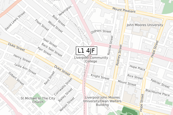 L1 4JF map - large scale - OS Open Zoomstack (Ordnance Survey)