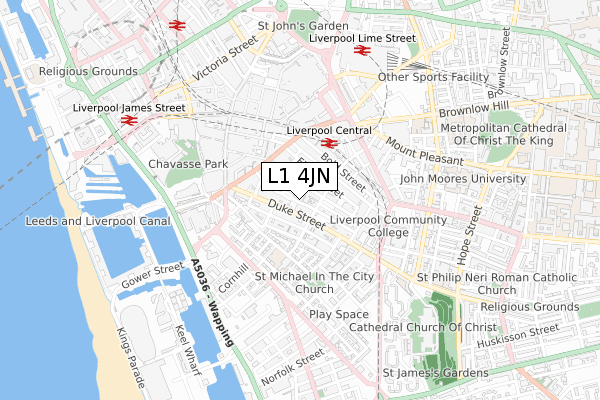 L1 4JN map - small scale - OS Open Zoomstack (Ordnance Survey)