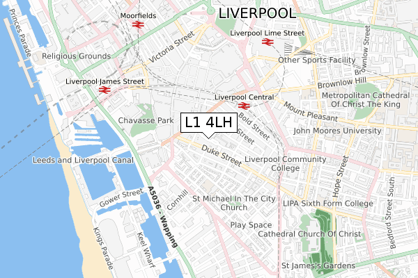 L1 4LH map - small scale - OS Open Zoomstack (Ordnance Survey)
