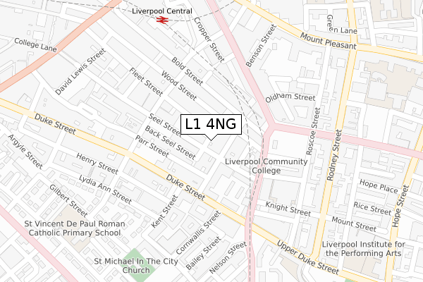 L1 4NG map - large scale - OS Open Zoomstack (Ordnance Survey)