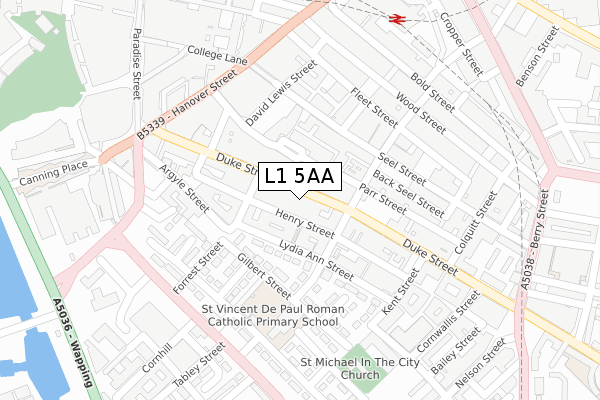 L1 5AA map - large scale - OS Open Zoomstack (Ordnance Survey)