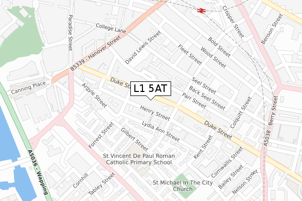 L1 5AT map - large scale - OS Open Zoomstack (Ordnance Survey)