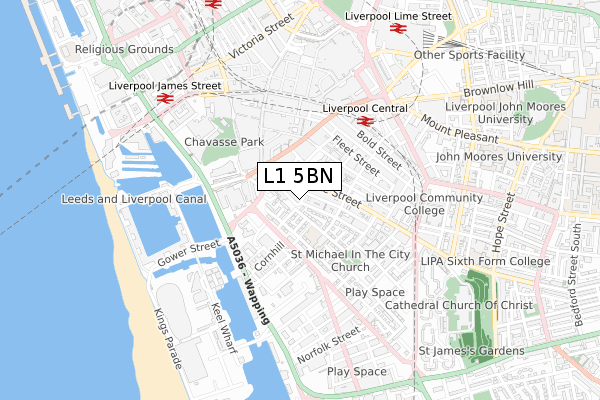 L1 5BN map - small scale - OS Open Zoomstack (Ordnance Survey)