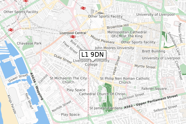 L1 9DN map - small scale - OS Open Zoomstack (Ordnance Survey)