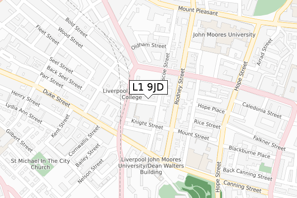 L1 9JD map - large scale - OS Open Zoomstack (Ordnance Survey)