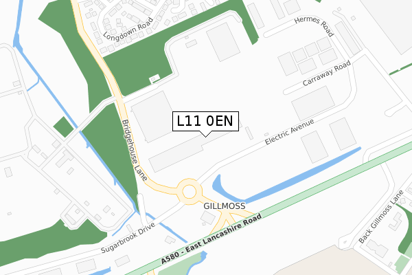 L11 0EN map - large scale - OS Open Zoomstack (Ordnance Survey)