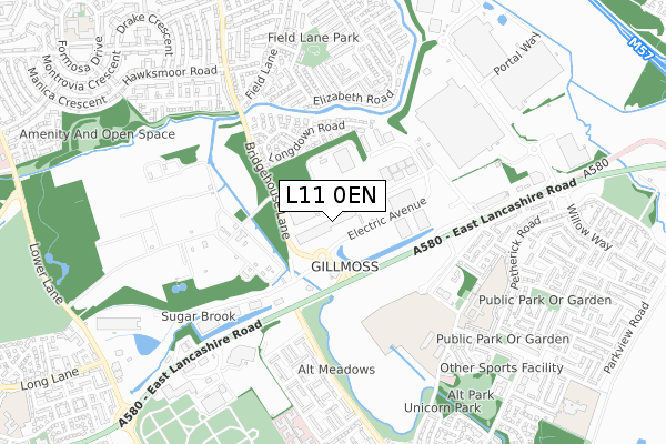 L11 0EN map - small scale - OS Open Zoomstack (Ordnance Survey)
