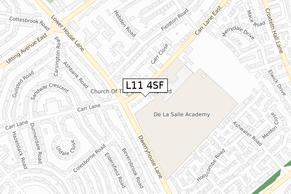 L11 4SF map - large scale - OS Open Zoomstack (Ordnance Survey)