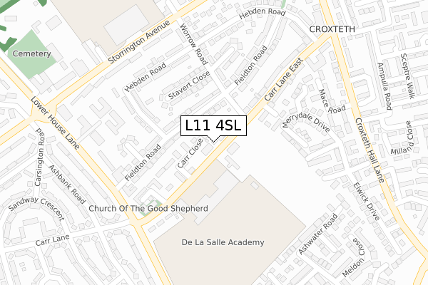 L11 4SL map - large scale - OS Open Zoomstack (Ordnance Survey)