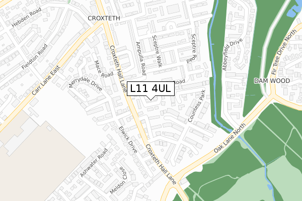 L11 4UL map - large scale - OS Open Zoomstack (Ordnance Survey)