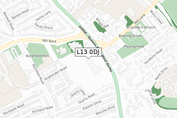 L13 0DJ map - large scale - OS Open Zoomstack (Ordnance Survey)