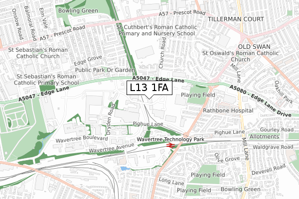 L13 1FA map - small scale - OS Open Zoomstack (Ordnance Survey) L13 1FA map - small scale - OS Open Zoomstack (Ordnance Survey)