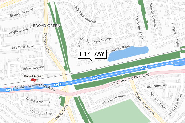 L14 7AY map - large scale - OS Open Zoomstack (Ordnance Survey)