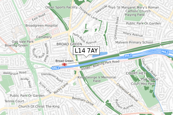 L14 7AY map - small scale - OS Open Zoomstack (Ordnance Survey)