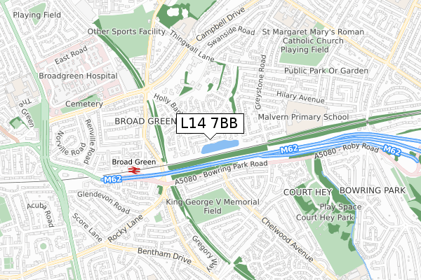 L14 7BB map - small scale - OS Open Zoomstack (Ordnance Survey)