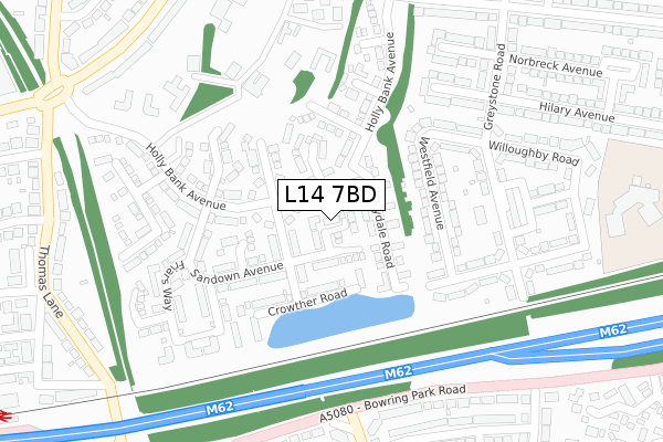 L14 7BD map - large scale - OS Open Zoomstack (Ordnance Survey)