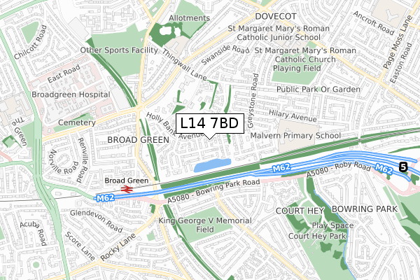 L14 7BD map - small scale - OS Open Zoomstack (Ordnance Survey)