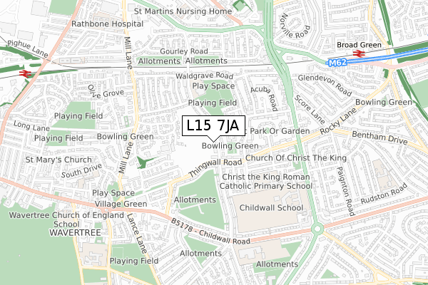 L15 7JA map - small scale - OS Open Zoomstack (Ordnance Survey)