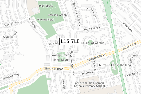 L15 7LE map - large scale - OS Open Zoomstack (Ordnance Survey)