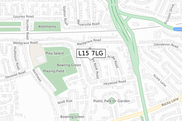 L15 7LG map - large scale - OS Open Zoomstack (Ordnance Survey)