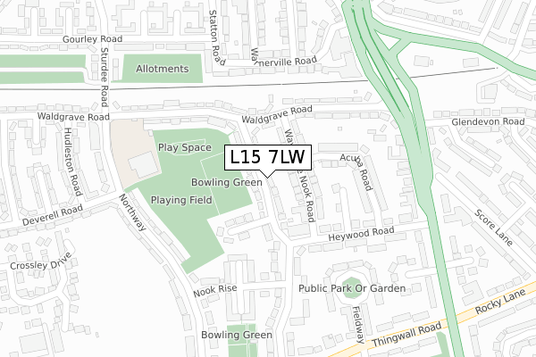 L15 7LW map - large scale - OS Open Zoomstack (Ordnance Survey)