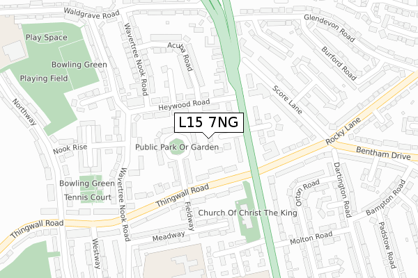 L15 7NG map - large scale - OS Open Zoomstack (Ordnance Survey)