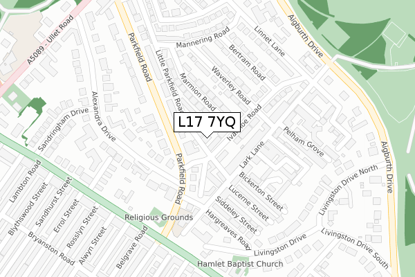 L17 7YQ map - large scale - OS Open Zoomstack (Ordnance Survey)