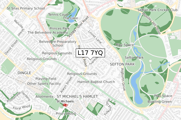 L17 7YQ map - small scale - OS Open Zoomstack (Ordnance Survey)