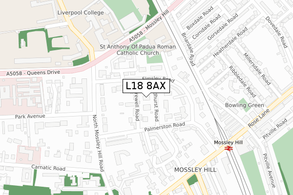L18 8AX map - large scale - OS Open Zoomstack (Ordnance Survey) L18 8AX map - large scale - OS Open Zoomstack (Ordnance Survey)