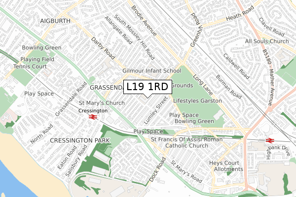 L19 1RD map - small scale - OS Open Zoomstack (Ordnance Survey) L19 1RD map - small scale - OS Open Zoomstack (Ordnance Survey)