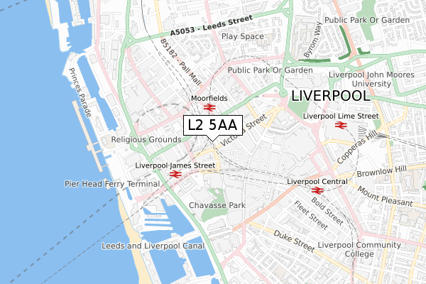 L2 5AA map - small scale - OS Open Zoomstack (Ordnance Survey)