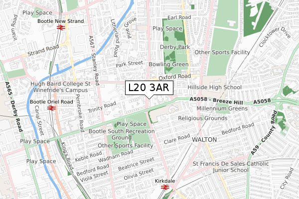 L20 3AR map - small scale - OS Open Zoomstack (Ordnance Survey) L20 3AR map - small scale - OS Open Zoomstack (Ordnance Survey)