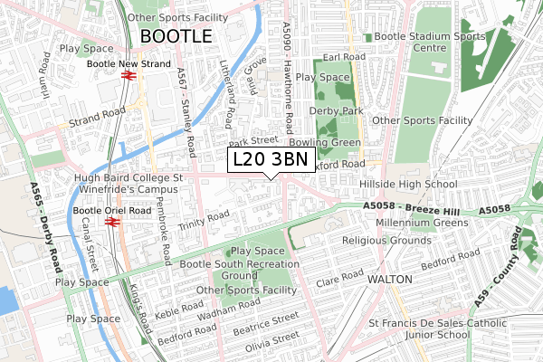 L20 3BN map - small scale - OS Open Zoomstack (Ordnance Survey) L20 3BN map - small scale - OS Open Zoomstack (Ordnance Survey)