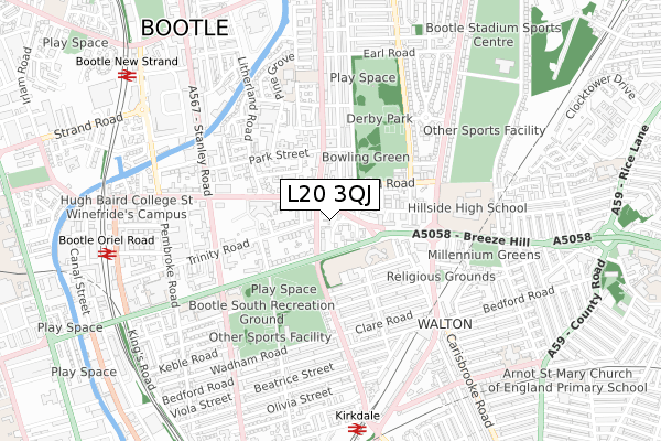 L20 3QJ map - small scale - OS Open Zoomstack (Ordnance Survey) L20 3QJ map - small scale - OS Open Zoomstack (Ordnance Survey)