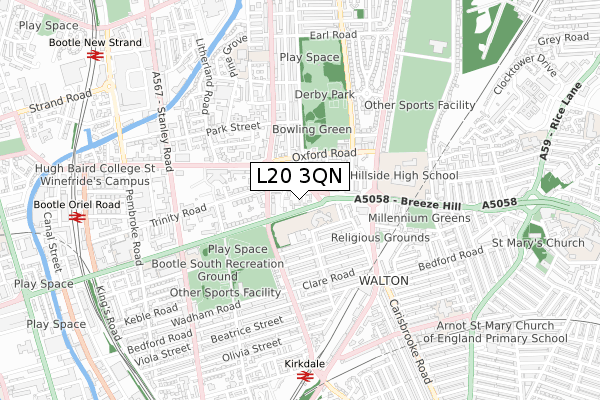 L20 3QN map - small scale - OS Open Zoomstack (Ordnance Survey) L20 3QN map - small scale - OS Open Zoomstack (Ordnance Survey)