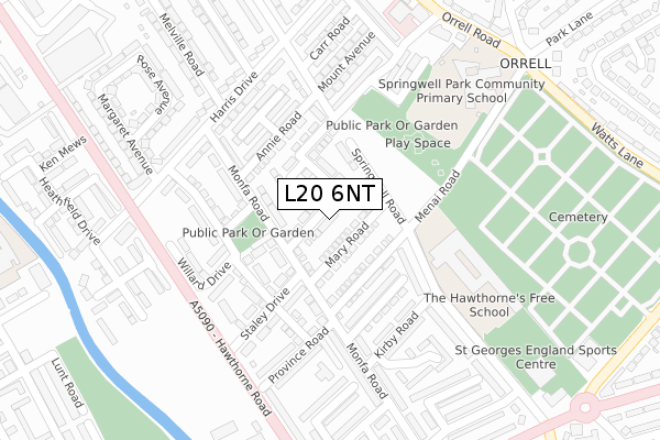 L20 6NT map - large scale - OS Open Zoomstack (Ordnance Survey) L20 6NT map - large scale - OS Open Zoomstack (Ordnance Survey)