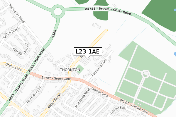 L23 1AE map - large scale - OS Open Zoomstack (Ordnance Survey) L23 1AE map - large scale - OS Open Zoomstack (Ordnance Survey)