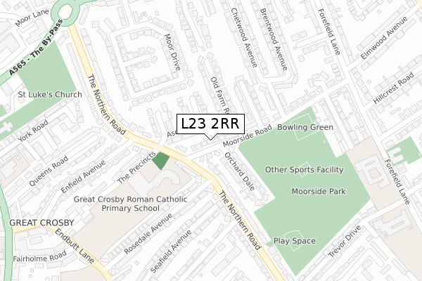 L23 2RR map - large scale - OS Open Zoomstack (Ordnance Survey)